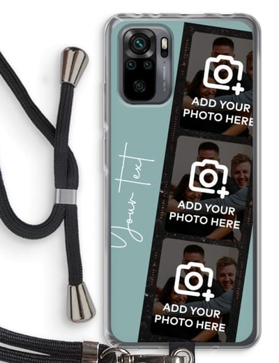 Gepersonaliseerd - Case Company® - Hoesje met koord geschikt voor Xiaomi Redmi Note 10 Pro hoesje met Koord - Filmrol N°1 - Telefoonhoesje met Zwart Koord - Bescherming aan alle Kanten en Over de Schermrand