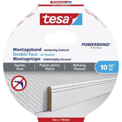 WALLPAPER 77743-00000-00 Montagetape tesa Powerbond Wit (l x b) 5 m x 19 mm 1 stuk(s)