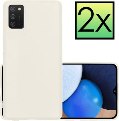 Hoesje - 2 Stuks - Geschikt voor Samsung Galaxy A02s - Sterk & Shockproof - Case Siliconen - Back Cover - Telefoon Hoes - Wit