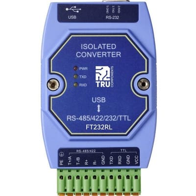 TRU COMPONENTS TC-12626056 TC-E810-U15 Serial converter USB, RS-422, RS-485, D-SUB9 3.3 V, 5 V 1 stuk(s)