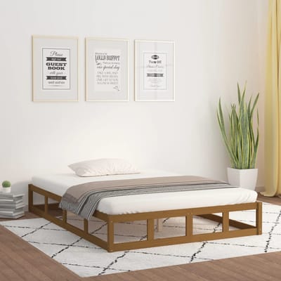 vidaXL - Bedframe - massief - hout - honingbruin - 200x200 - cm