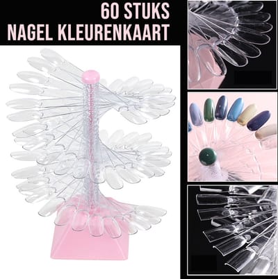 LaGloss® 60st Spiraal NagelKleurenkaart Roze - Vierkant - Waaier - Voor Manicure & Nagelstyling