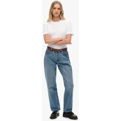 Superdry Organic Cotton Straight Jeans Normale Pasvorm Blue Grootte: 28/30