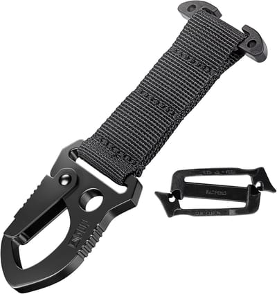 2-in-1 Carabiner met T-Attachment en Snelle Ontgrendeling, Ideaal voor Sleutels, Handschoenen en Gereedschap, Geschikt voor Riem, Vest en Rugzak