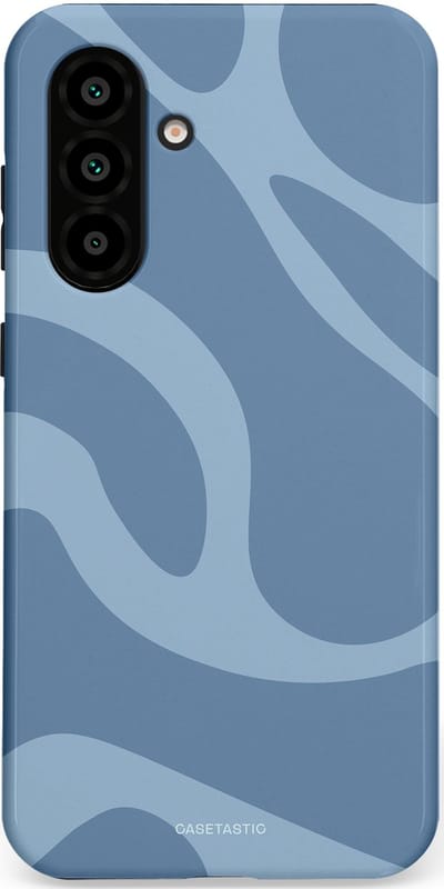 Casetastic hoesje geschikt voor Samsung Galaxy A36 / Samsung Galaxy A56 - Dubbellaagse bescherming - Blauwe Water Golven - Fashion Case - Grijs Lichtblauw