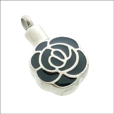 Aramat Jewels | Gedenkhangers | Zilverkleurige Roos Ashanger – Stalen Urnhanger Gedenksieraad | | | |20mm | Staal | Volwassenen | Verkleurd niet