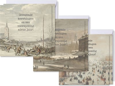 Voordeelpakje 18 vierkante kerstkaarten - Oude meesters - Gezegend - MajesticAlly