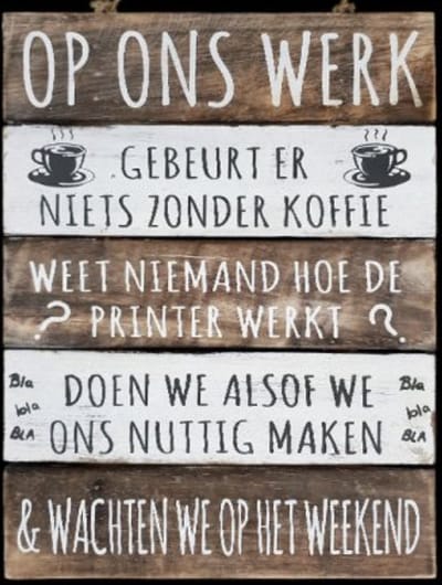 tekstbord 40x30cm op ons werk 1 naturel/Antique white