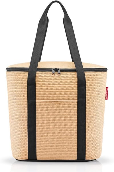 Thermoshopper Koeltas voor Boodschappen en Picknicken - 35 x 33 x 18 cm - Waterafstotend - 2 Draagriemen - Raffia Black