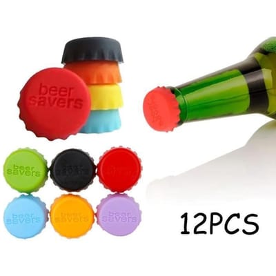 Bouchons de Bouteille - Non spécifié - Rond en Silicone - 12 pièces - Couleurs variées - Gardent la fraîcheur