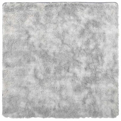 vidaXL - Hoogpolig - vloerkleed - NAVARRA - 240x240 - cm - polyester - zilvergrijs