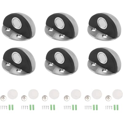 6 Stuks Halve Maan Deurstopper Roestvrij Staal Rubber Vloermontage Halfrond Deurstopper