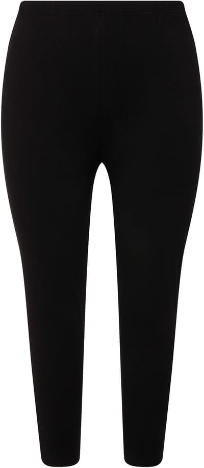 Ulla Popken - Dames - 7/8-legging elastische tailleband - Zwart - Maat 42+