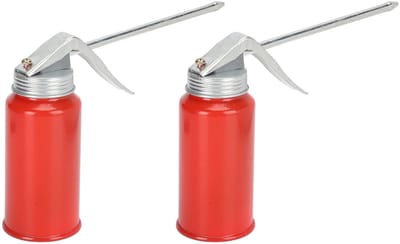 Allecto - Spuitpistool Olieman Kan - Gietijzeren Handpomp - 200ml - Olie Blikjes - Voor Rollagers en Motorfietsen - 2 Stuks