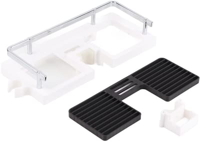 Dailygoods- Opbergrek Praktisch - Badkameraccessoire - Douchestanghouder - Verchromen - ABS - 30 x 12 cm - Doucheorganizer