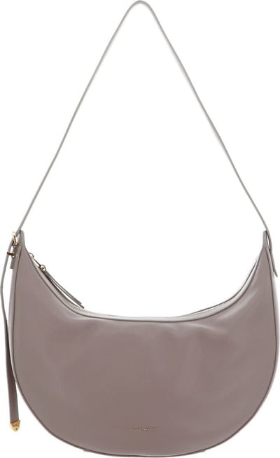 COCCINELLE Leren Schoudertas Coccinelle Gleen Handbag Grained Leather Warm Taupe