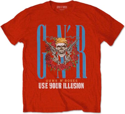 Guns N' Roses - Bandana Skull Heren T-shirt - S - Rood