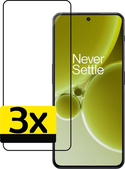 Screenprotector - Geschikt voor OnePlus Nord 3 - 3 Stuks - Full Cover - Beschermglas - Gehard Glas - Tempered Glass - Screen Protector