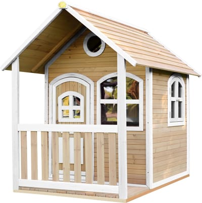 AXI Alex Speelhuis in Bruin/Wit - FSC hout - Houten Speelhuisje voor de tuin / buiten - Tuinhuisje met veranda voor kinderen - 10 jaar garantie