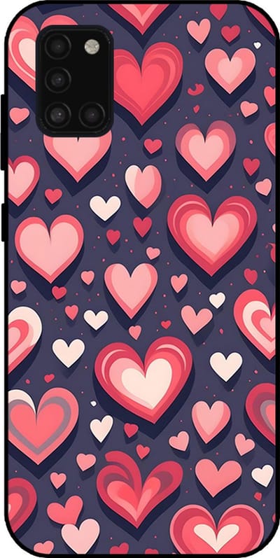 Smartphonica Telefoonhoesje Geschikt voor Samsung Galaxy A31 met Hartjes Opdruk - TPU Backcover Case With Heart Design geschikt voor Samsung Galaxy A31