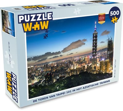 Puzzel De toren van Taipei 101 in het Aziatische Taiwan - Legpuzzel - Puzzel 500 stukjes