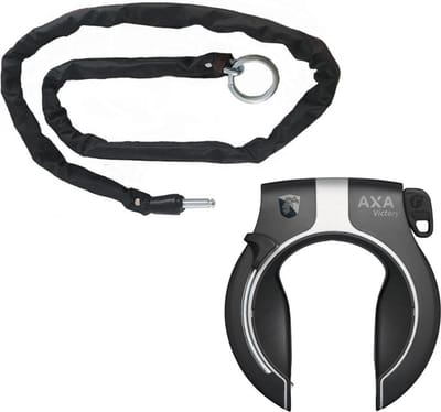Axa Victory Ringslot ART2 Zwart + Insteekketting 100 cm 5,5 mm Zwart