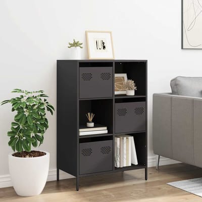 vidaXL - Hoge - kast - 68x39x103,5 - cm - staal - zwart