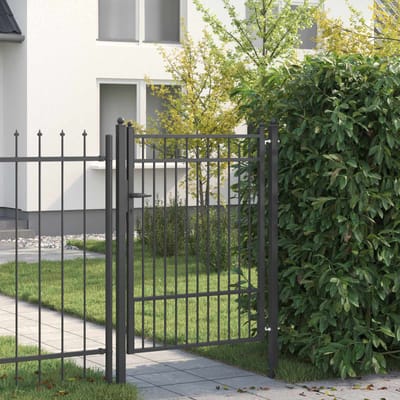 vidaXL - Hekpoort - BAARLO - 100 - x - 125 - cm - Metaal - Zwart - Vergrendelbaar