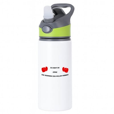 Hacebo® - jij bent de oma die iedereen zou willen hebben waterfles met rietje groen - Oma - geweldige oma - liefste oma - verjaardag - cadeau - kado - bedankje - geschenk - water fles - 650ML