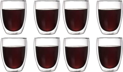 Dubbelwandige Glazen - 8 Stuks - 350ml - Koffieglazen - Theeglazen - Cappuccino Glazen - Latte Macchiato Glazen