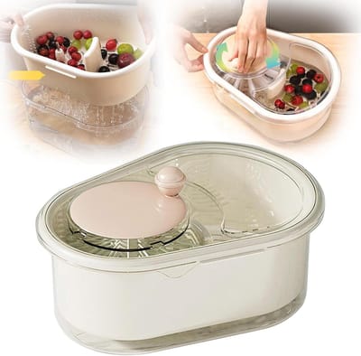 Groente Fruit Was - Reinigingsspinner Keuken - Voedselbereiding Thuis - Multifunctioneel Met Schrobber - Grote Capaciteit - Blauw