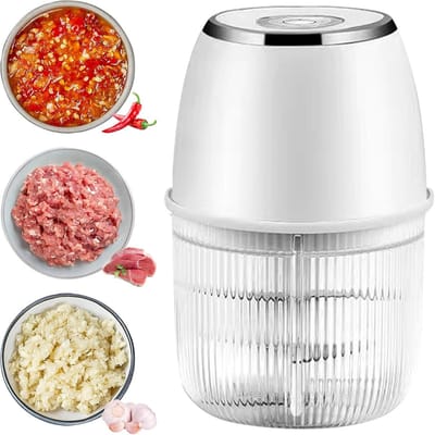 carmdering - Elektrische Groentehakselaar - Ui Hakker - Draagbare Food Processor - Snelle Motor - USB-C Oplaadbaar - RVS en BPA-vrij Materiaal - Compact Ontwerp - Moeiteloos Snijden Onderwegs - 1 Stuk