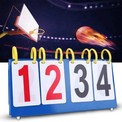Dailygoods- Scorebord 3/4-cijferig - Duurzaam PVC - Waterdicht - Tafeltennis/Basketbal - Lichtgewicht - Afmetingen 26x17,5 cm / 37x17,5 cm - Sportscorebord