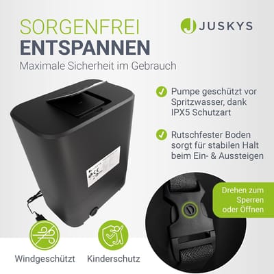 Opblaasbare Jacuzzi 6 Personen Outdoor Spa - House&Garden SpaLuxe Premium Whirlpool - 130 Massagejets - LED Verlichting - Verwarmingssysteem 3000W - Winterbestendig - Inclusief Pomp, Filter & Afdekhoes - Zwart/Wit