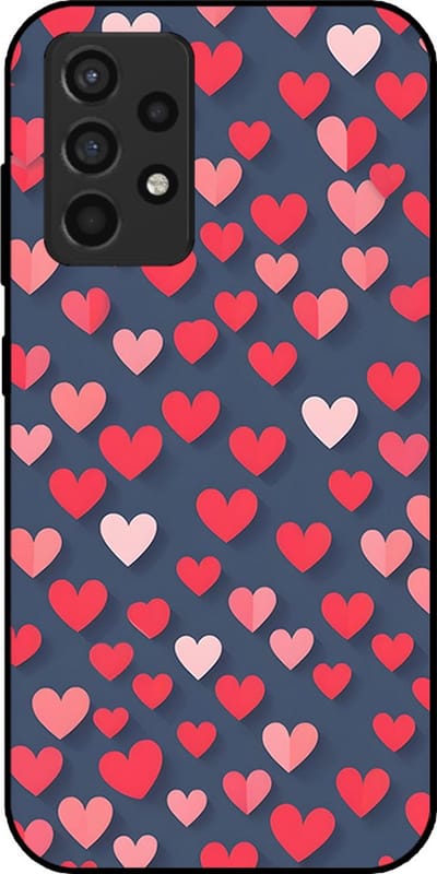 Smartphonica Telefoonhoesje Geschikt voor Samsung Galaxy A52/A52 5G/A52s 5G met Roze en Rode Hartjes Opdruk - TPU Backcover Case With Rosé and Red Heart Design geschikt voor Samsung Galaxy A52;Samsung Galaxy A52 5G;Samsung Galaxy A52s 5G