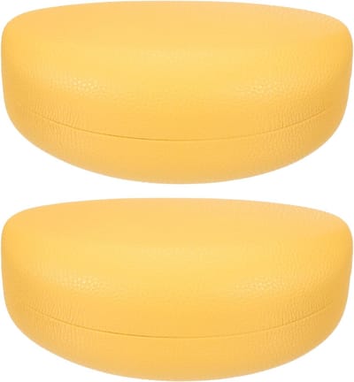 Brillenhoesje Hardcase - Zonnebril Pouch - Veilig Opbergen - Waterafstotend PU Leer - 19 x 15 x 9 cm - Geel