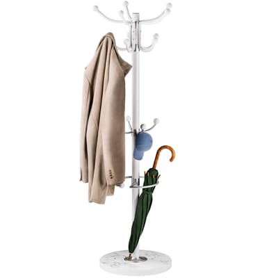 Casaria Kapstok - Staand 14 haken 5 Armen Draaibaar 37x37x175cm - Wit