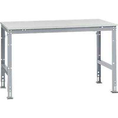 Manuflex werktafel UNIVERSAL Standaard, 1500 x 1000 mm, melamine lichtgrijs, aluminium zilver