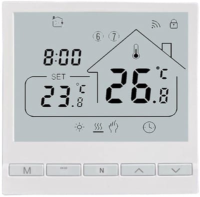 GELLDG Vloerverwarmingsthermostaat - Digitale vloerverwarmingsthermostaat - 230V wandthermostaat - Verwarmingsthermostaat - Temperatuurregelaar - Wit