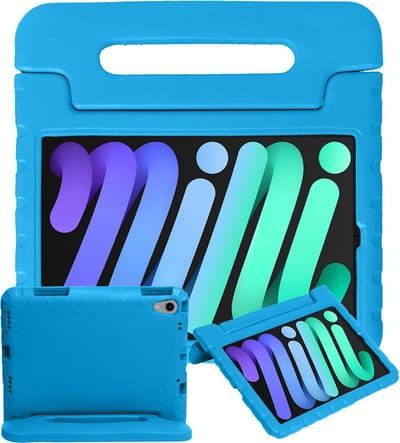 Hoesje - Geschikt voor Apple iPad Mini 7 (2024) - 8.3 inch - 7e Generatie - Kinderhoes Shockproof Bumper - Kidsproof Case - Tablethoes - Kinder Hoes Cover - Blauw
