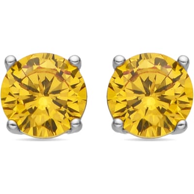Luxenter Oorbellen met Champagne Zirkonia zilverkleurige afwerking - Konir