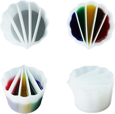 Herbruikbare Siliconen Verfflessen met 5 Kanalen en Scheidingswanden voor DIY Schilderkunst en Liquid Art