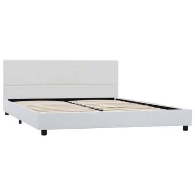 vidaXL - Bedframe - kunstleer - wit - 140x200 - cm