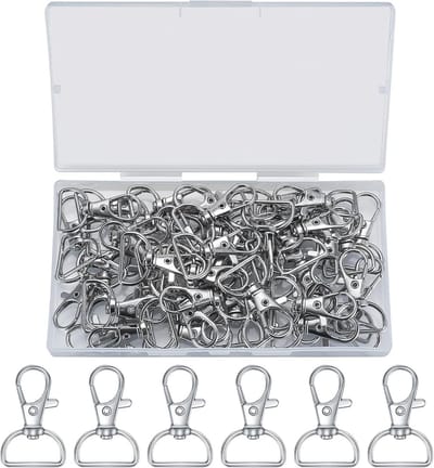 50 Stuks Sleutelhangers met D-Ringen en Draaiknoppen voor DIY Sieraden en Projecten
