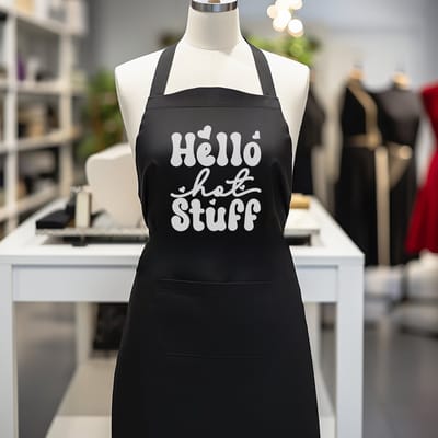Verstelbaar kookschort, unisex, met 2 Zakken Vloeistof Druppel Waterbestendig Koken Keuken Restaurant Bar Schilderen BBQSchort, voor diverse doeleinden, Zwart Schorten Koksschort Unisex Schorten voor Vrouwen en mannen , hello hot stuff