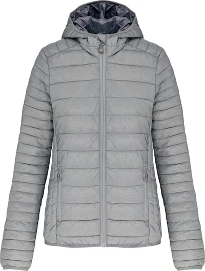 Kariban Ladies' lightweight hooded padded jacket K6111 - Marl Silver - XS