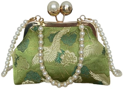 Allecto - Clutch - Beaded Handbag - Elegant Retro Groene Schoudertas - Perfect voor Feesten - Draagbaar & Stijlvol - Geschikt voor Volwassenen