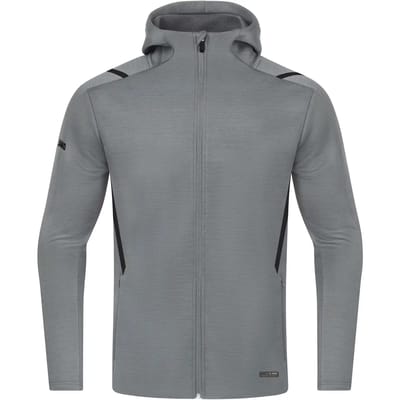 Jako Challenge Vrijetijdsvest Met Kap Heren - Zwart / Steengrijs Gemeleerd | Maat: M
