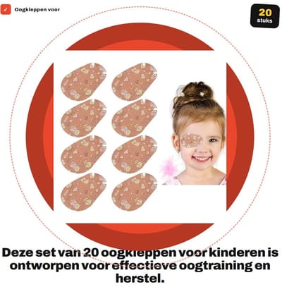 Dailygoods- Oogkleppen 20 stuks - Kinderooglapje - Lichtblokkerend - Ademend - Zacht materiaal - Superdun ontwerp - Ooglapje