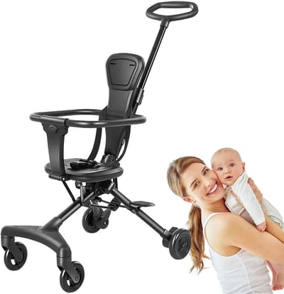 Kinderwagen Reisbuggy - Lichtgewicht Buggy - Veilig Wandelen - 360 Graden Draaibaar - 56 x 36 x 26 cm